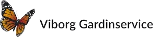 Viborg Gardinservice logo med sommerfugl