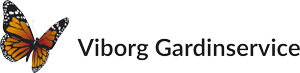 Viborg Gardinservice logo med sommerfugl